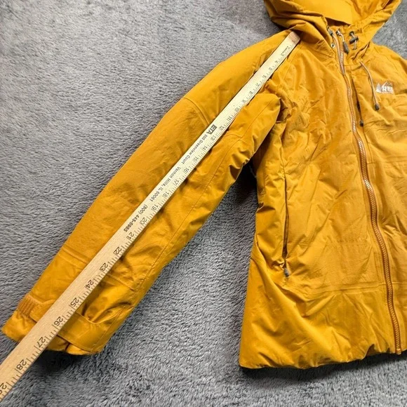 REI Co-op S Womens Hydro Wall 2.0 Down Puffer Jacket Yellow Hooded Outdoor - Picture 9 of 12